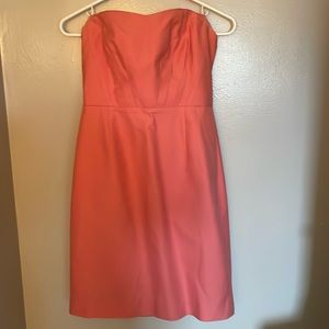 Jcrew pink cotton strapless dress with pockets